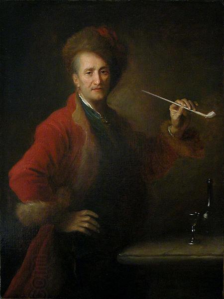 unknow artist Portrait d'homme en costume polonais, une pipe a la main. China oil painting art